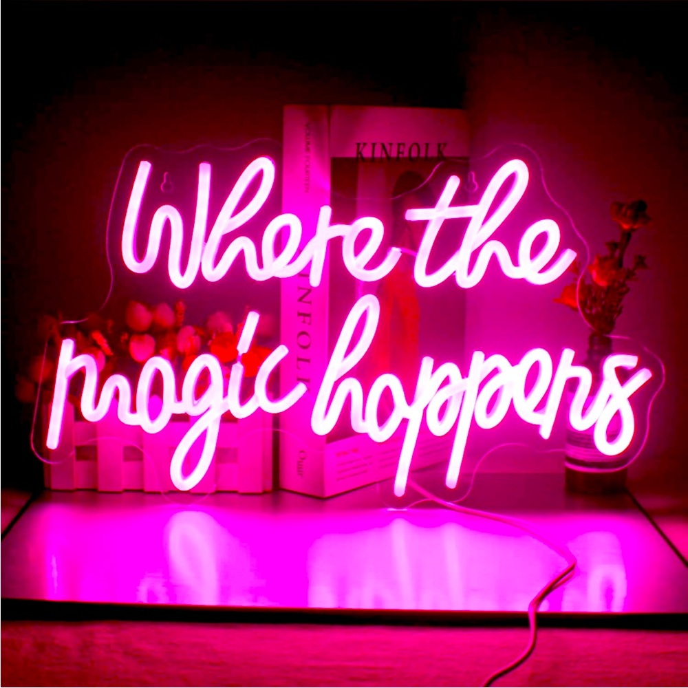 Where the Magic Happens Pink Neon Light Party Wedding Date Night Couple Decor - Picture 2 of 6